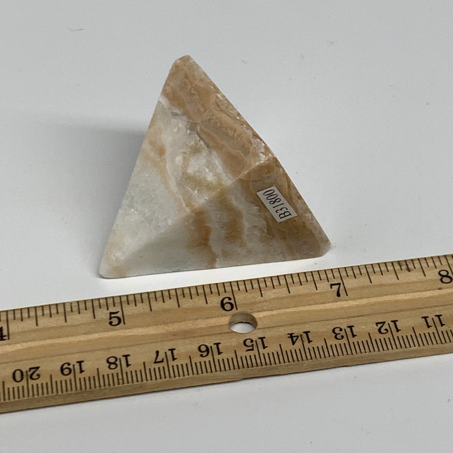 94.6g, 1.9"x1.7"x1.6", Caribbean Calcite Pyramid Gemstone, Crystal, B31800