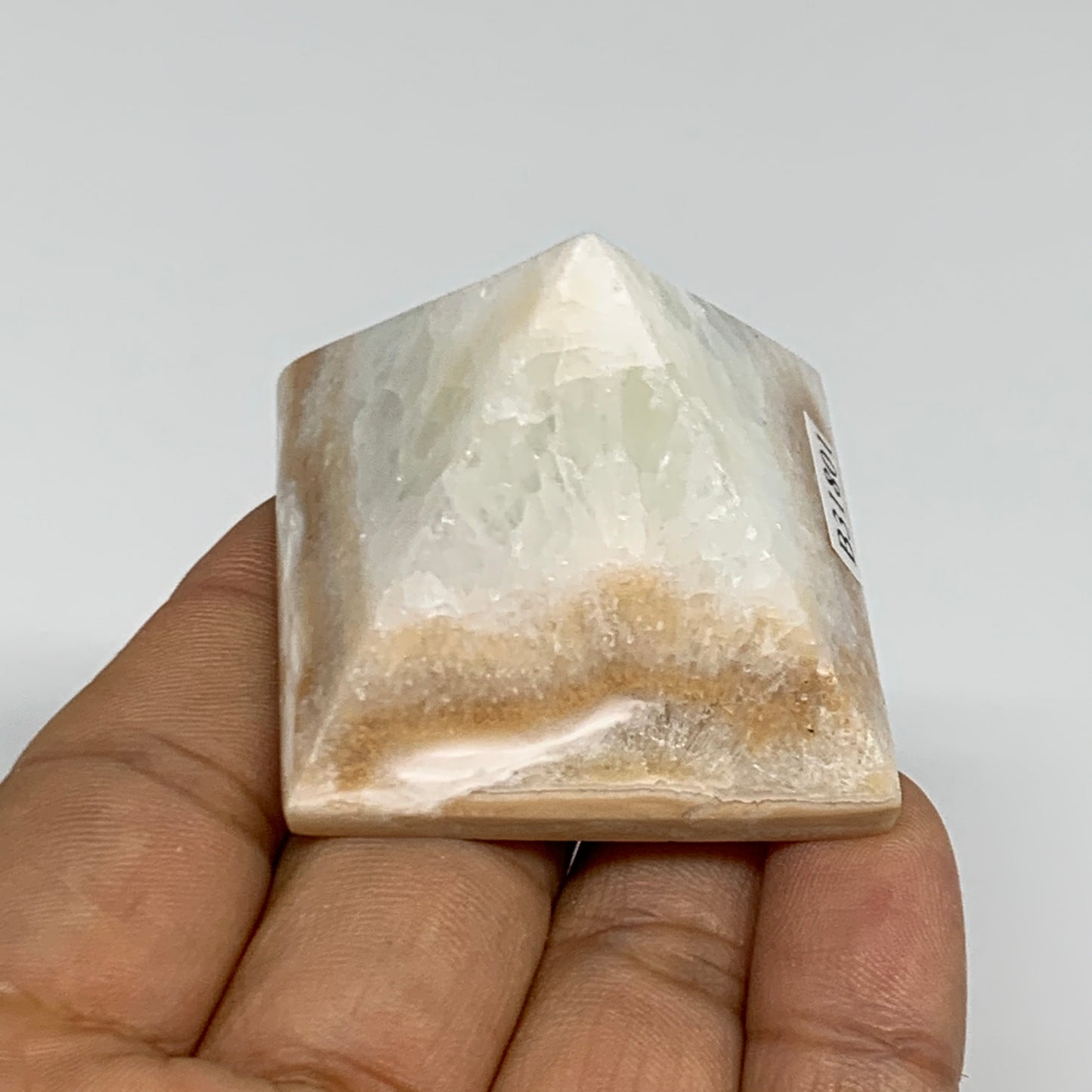 76.2g, 1.4"x1.7"x1.7", Caribbean Calcite Pyramid Gemstone, Crystal, B31801