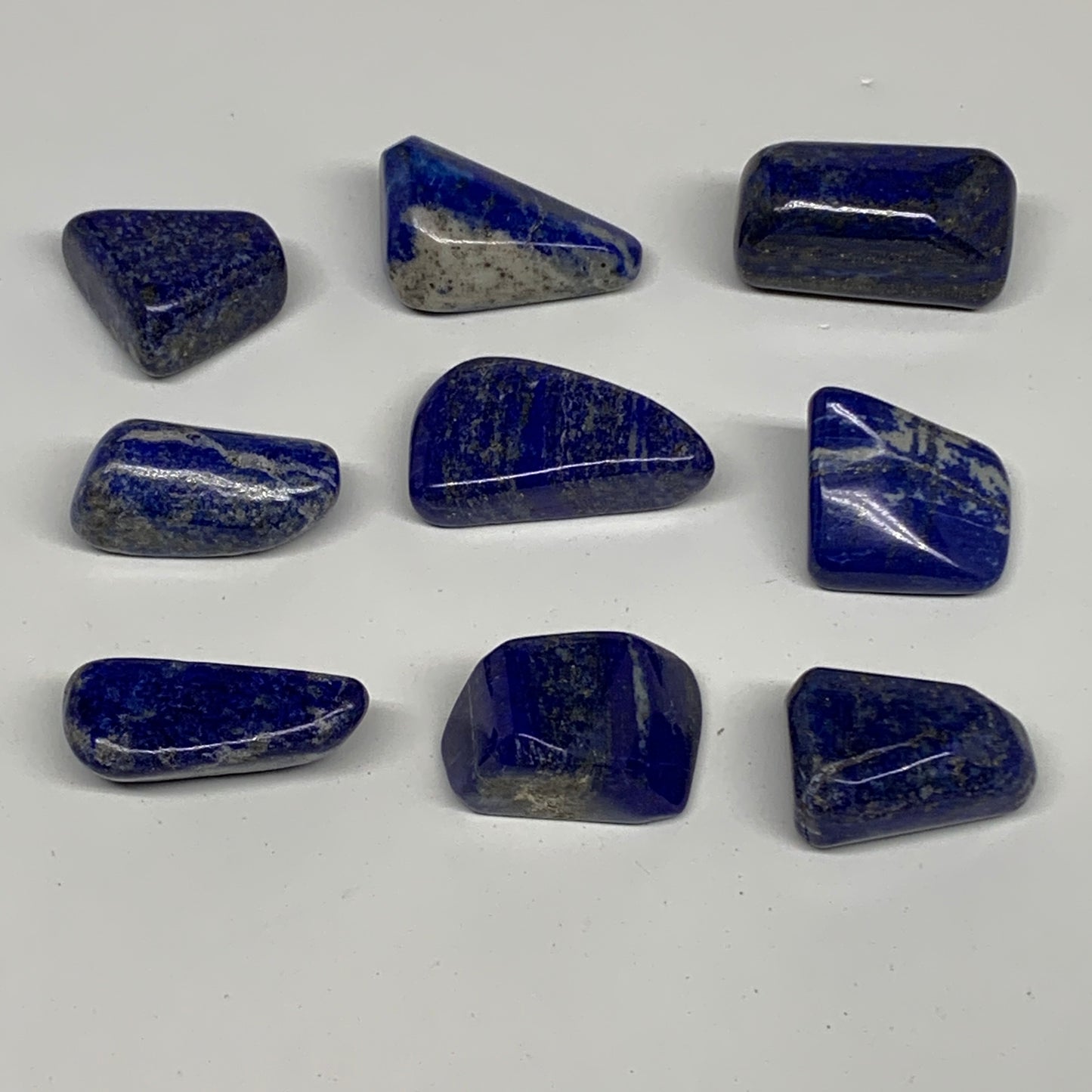 114.1g,0.8"-1.3", 9pcs, Natural Lapis Lazuli Tumbled Stone @Afghanistan, B30264