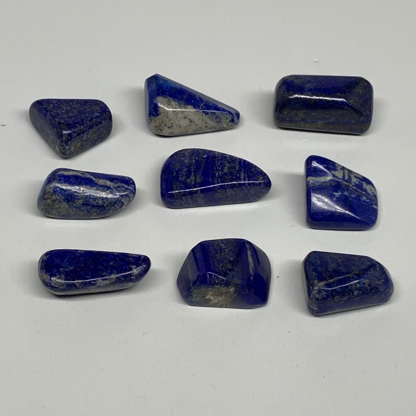 114.1g,0.8"-1.3", 9pcs, Natural Lapis Lazuli Tumbled Stone @Afghanistan, B30264
