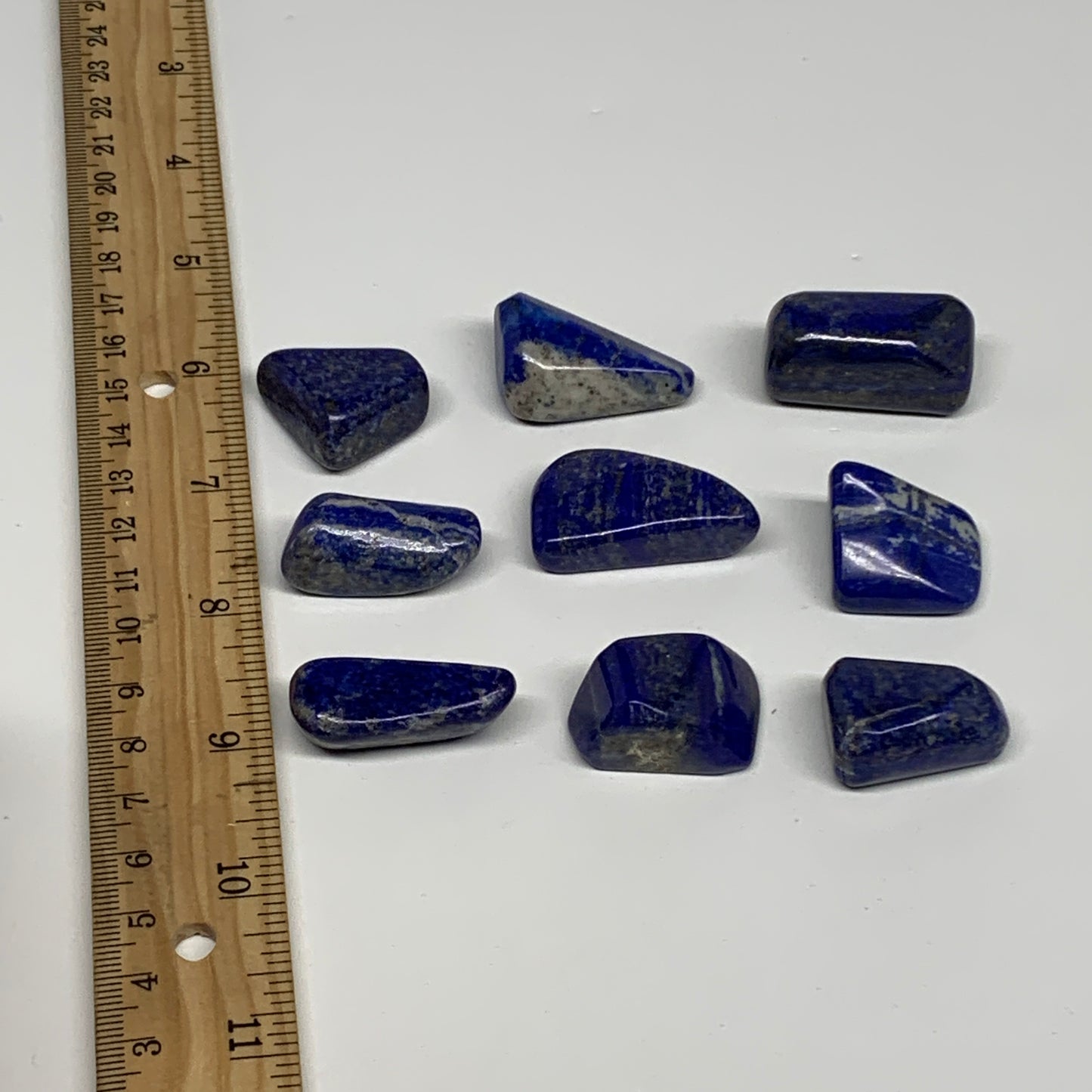 114.1g,0.8"-1.3", 9pcs, Natural Lapis Lazuli Tumbled Stone @Afghanistan, B30264