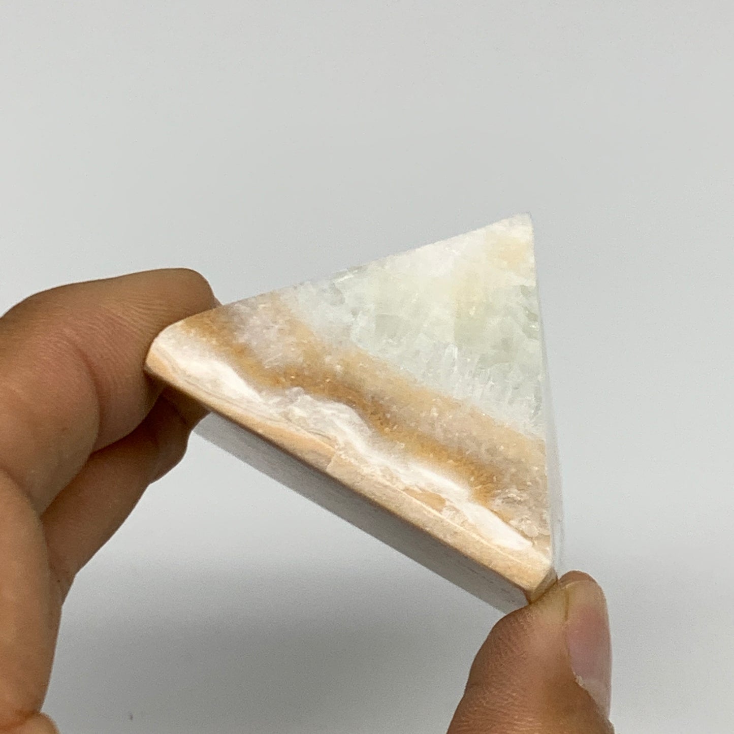 76.2g, 1.4"x1.7"x1.7", Caribbean Calcite Pyramid Gemstone, Crystal, B31801