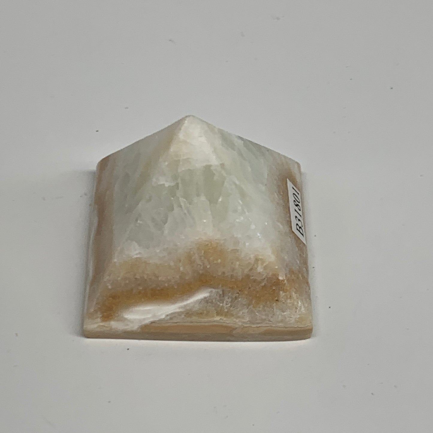 76.2g, 1.4"x1.7"x1.7", Caribbean Calcite Pyramid Gemstone, Crystal, B31801