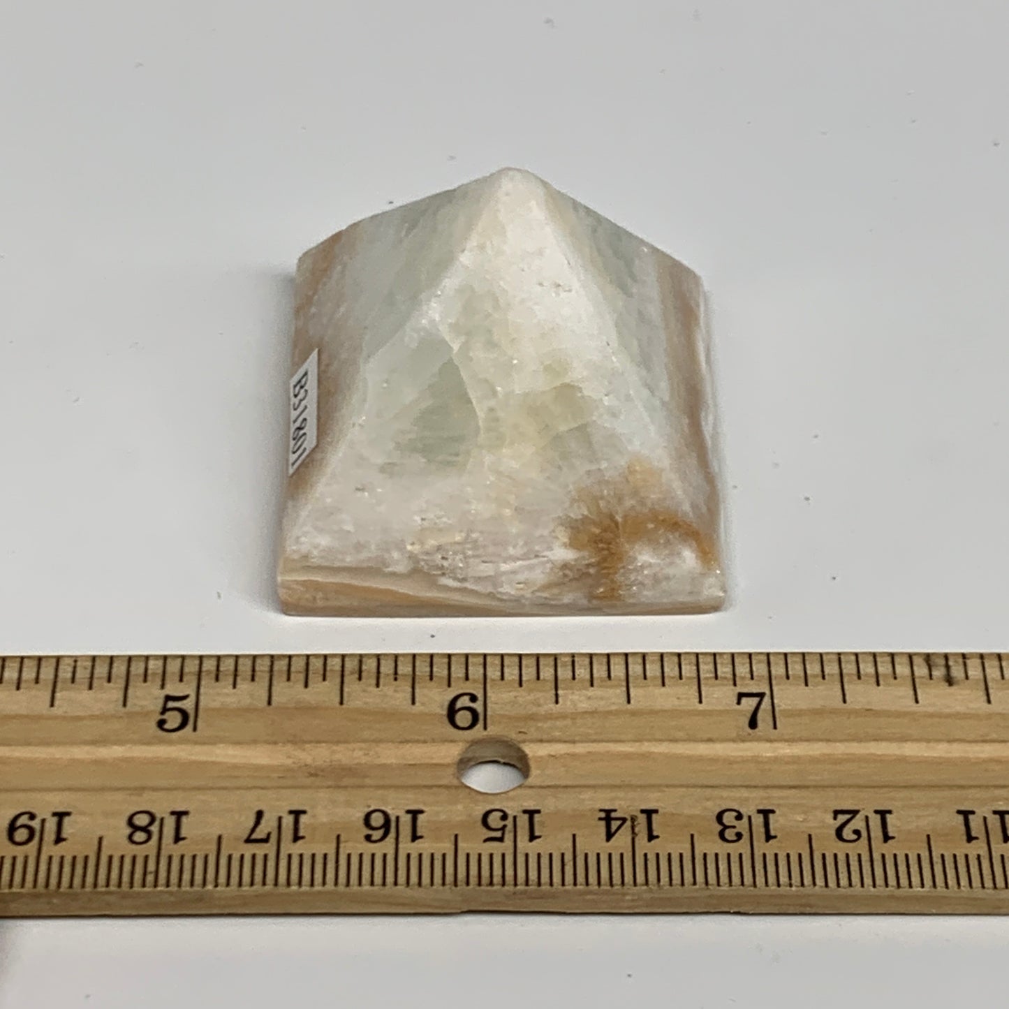 76.2g, 1.4"x1.7"x1.7", Caribbean Calcite Pyramid Gemstone, Crystal, B31801