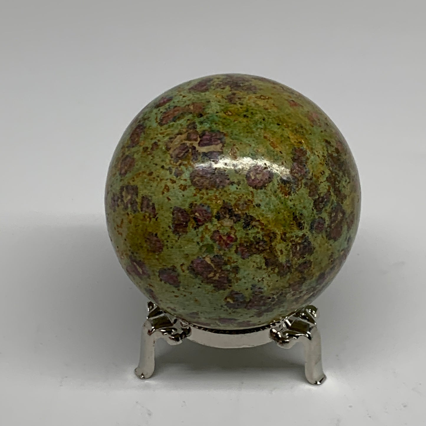 1.15 lbs, 2.7"(69mm), Zoisite with Ruby Sphere Sphere Ball Crystal, B25218