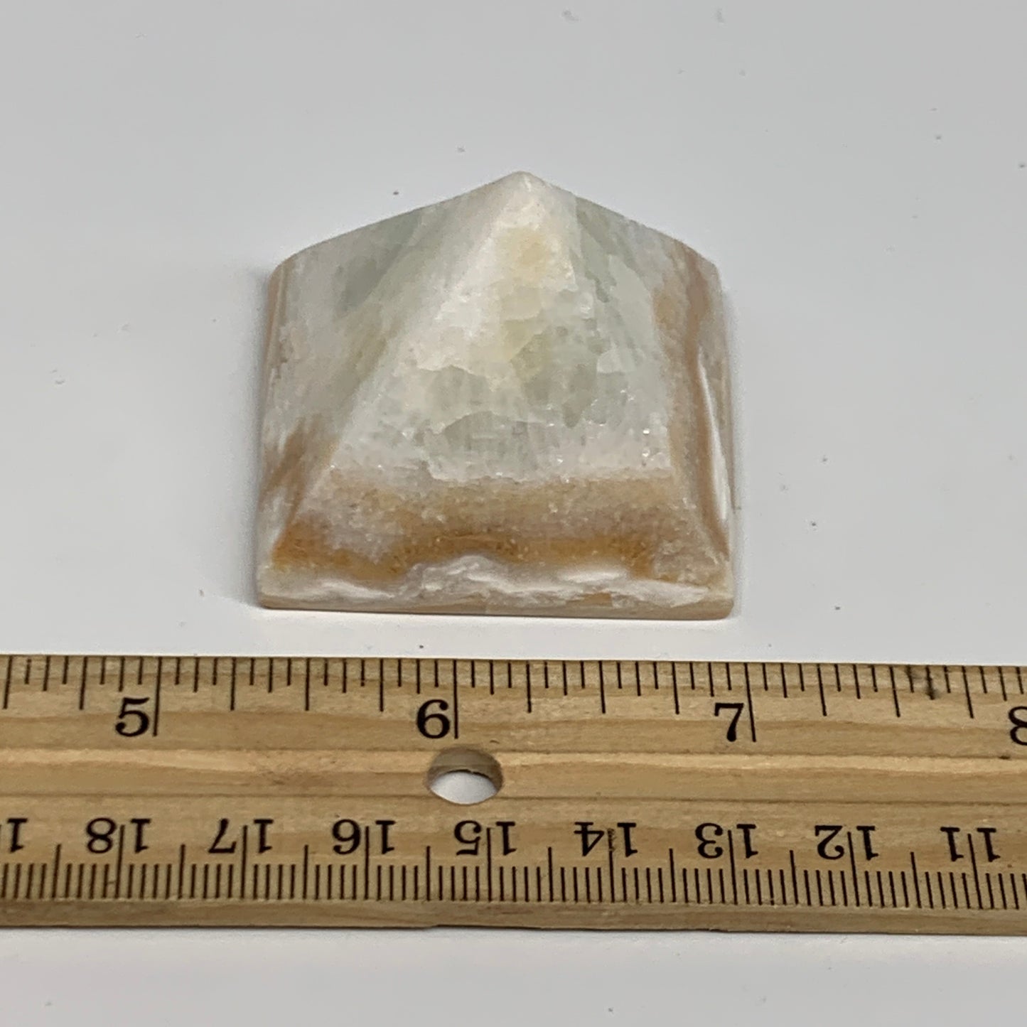 76.2g, 1.4"x1.7"x1.7", Caribbean Calcite Pyramid Gemstone, Crystal, B31801