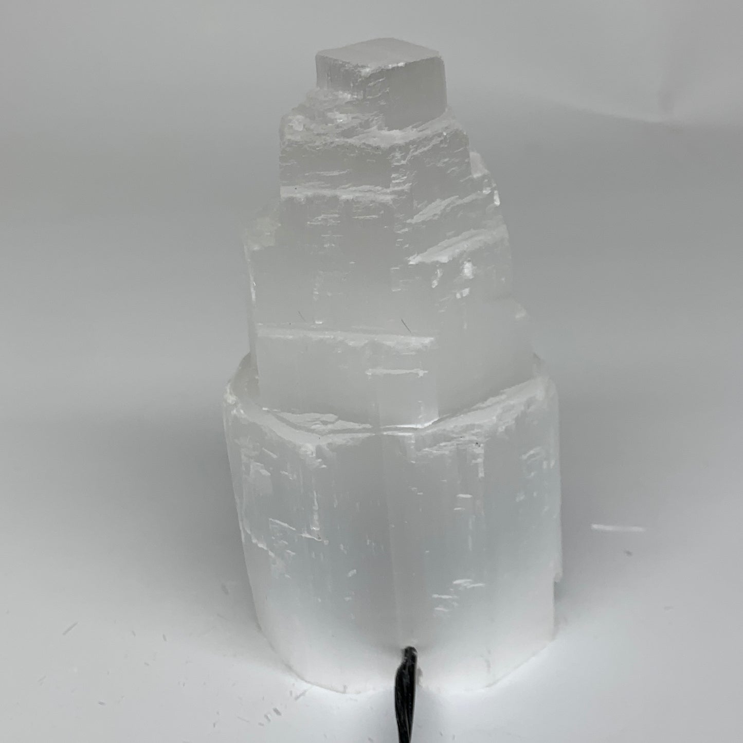 2 lbs, 6"x3", Raw Rough Selenite (Satin Spar) Lamp Tower, 6ft Chord, B35881