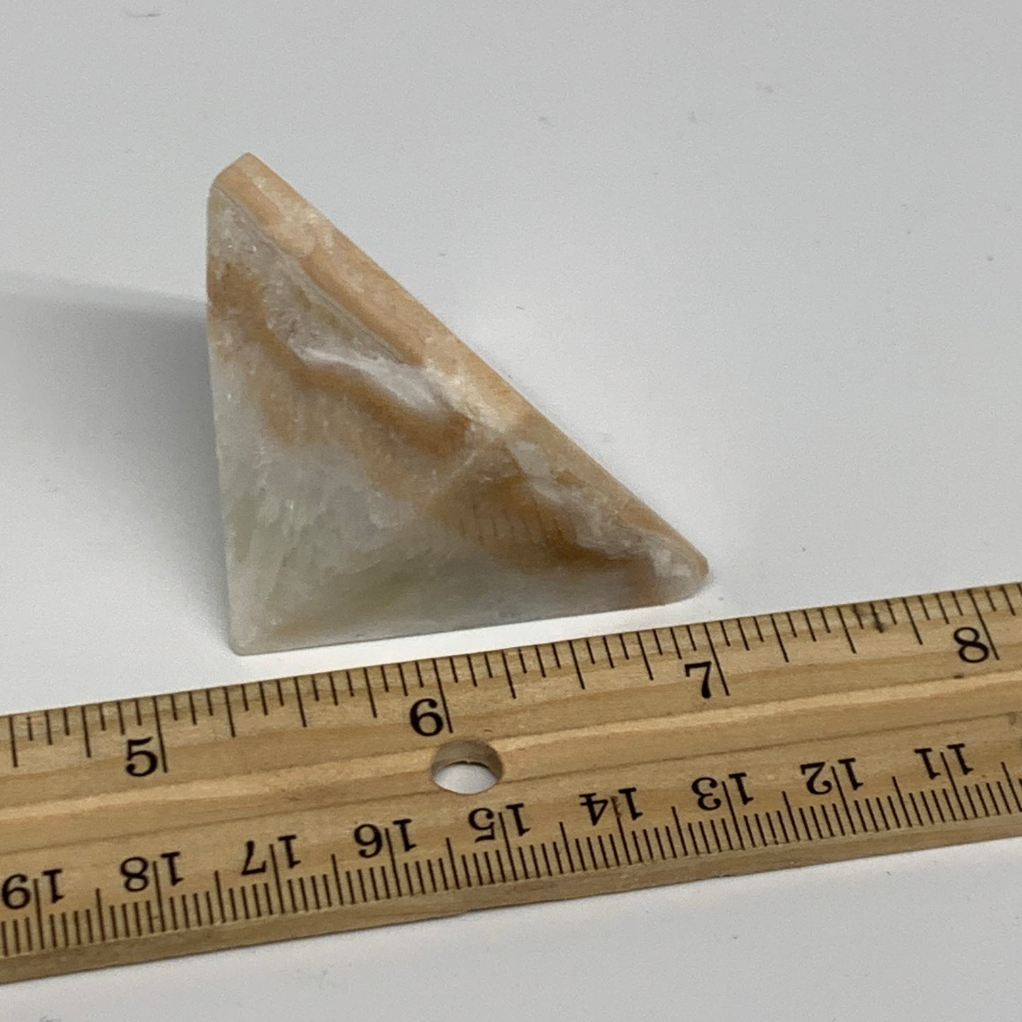76.2g, 1.4"x1.7"x1.7", Caribbean Calcite Pyramid Gemstone, Crystal, B31801