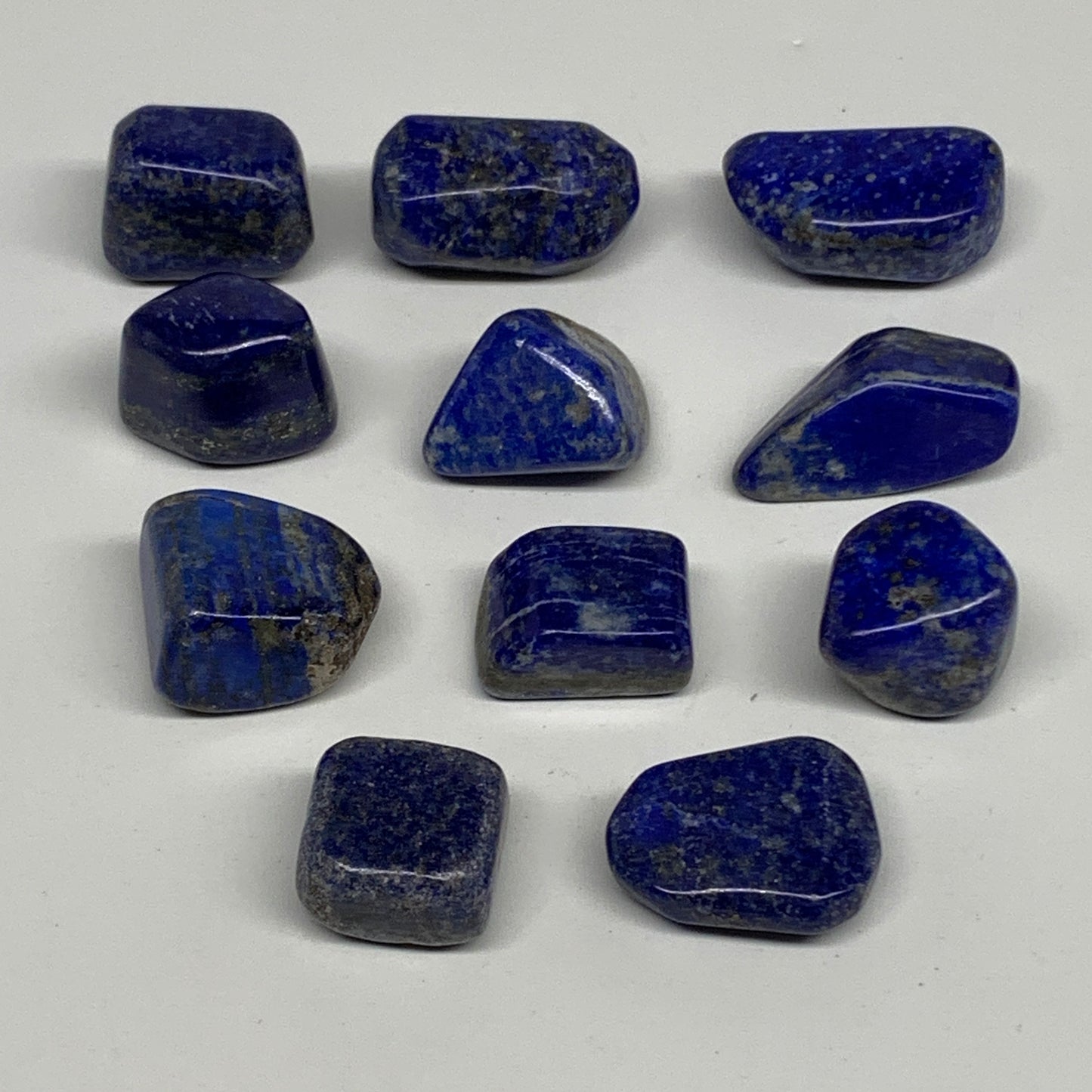 129.9g,0.6"-1.2", 11pcs, Natural Lapis Lazuli Tumbled Stone @Afghanistan, B30265