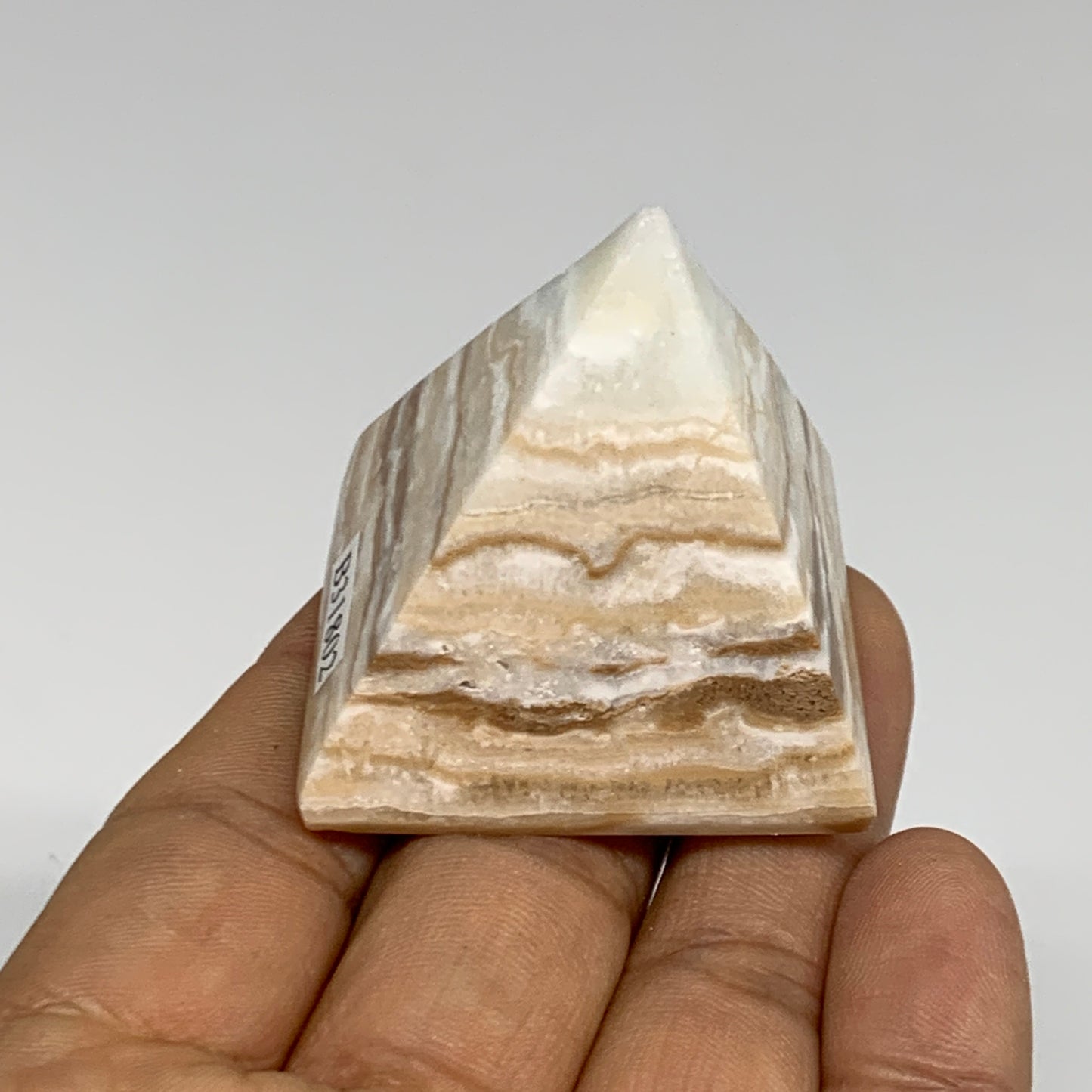 71.9g, 1.6"x1.6"x1.5", Caribbean Calcite Pyramid Gemstone, Crystal, B31802