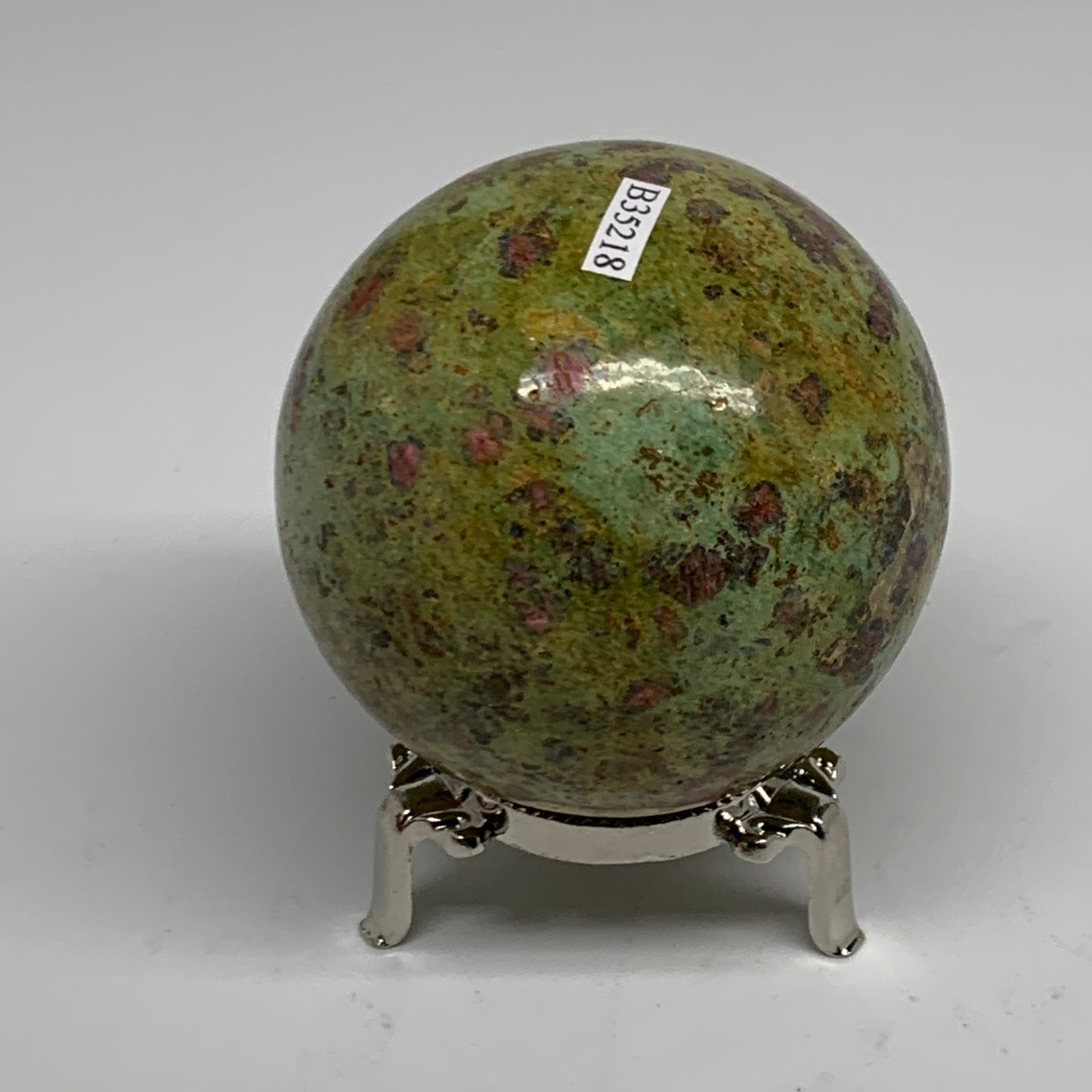 1.15 lbs, 2.7"(69mm), Zoisite with Ruby Sphere Sphere Ball Crystal, B25218