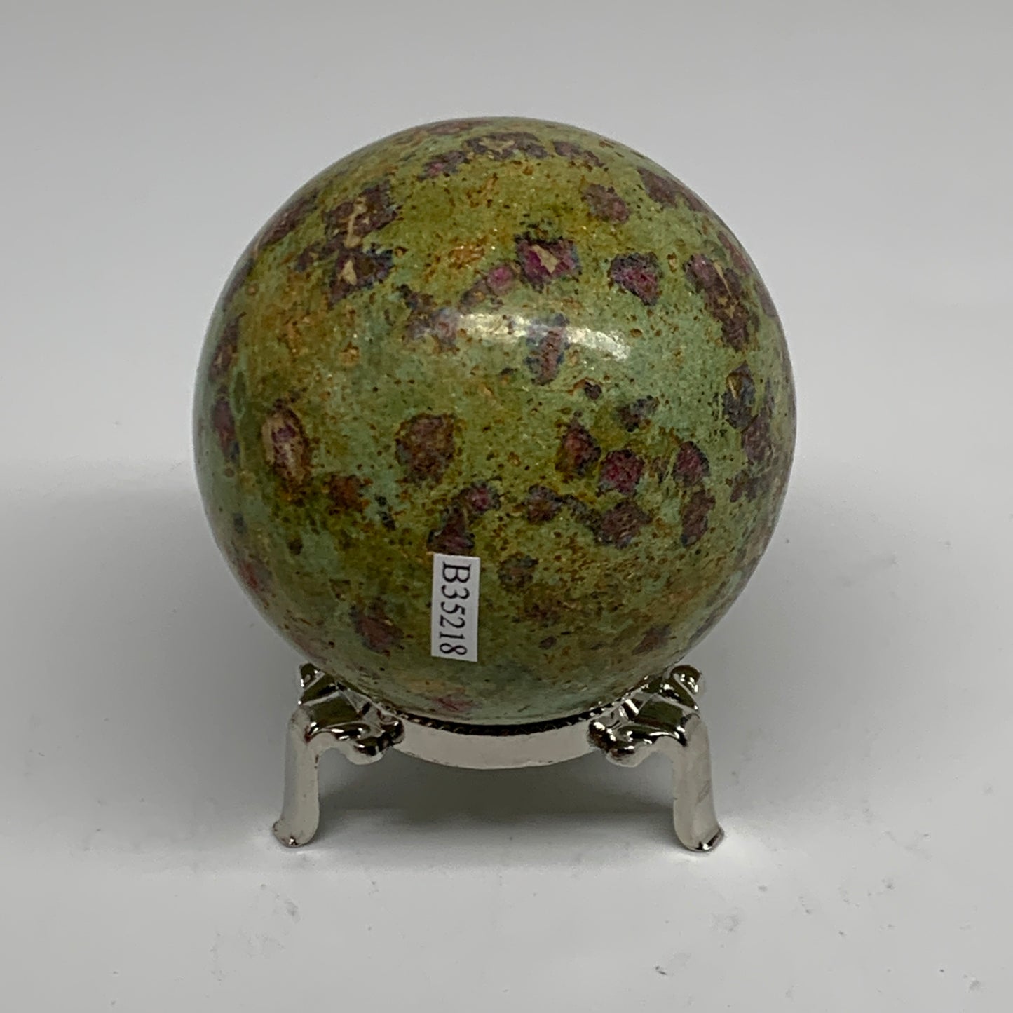 1.15 lbs, 2.7"(69mm), Zoisite with Ruby Sphere Sphere Ball Crystal, B25218