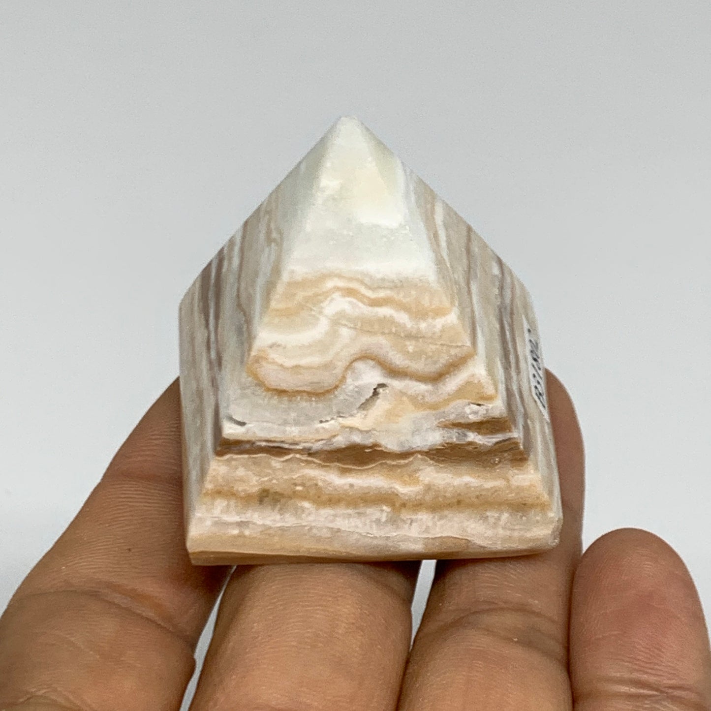 71.9g, 1.6"x1.6"x1.5", Caribbean Calcite Pyramid Gemstone, Crystal, B31802