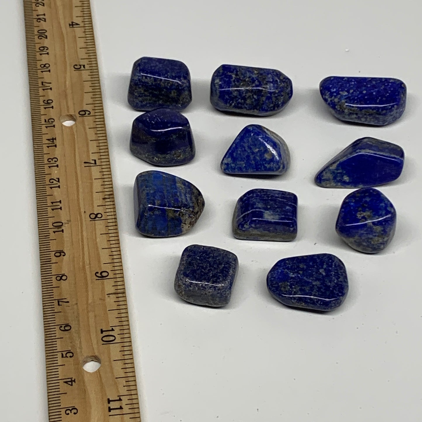 129.9g,0.6"-1.2", 11pcs, Natural Lapis Lazuli Tumbled Stone @Afghanistan, B30265