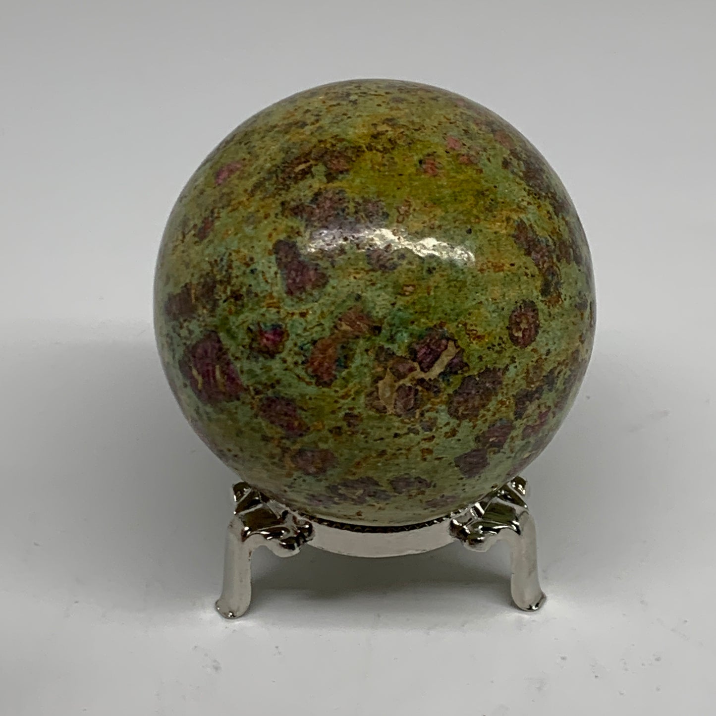 1.15 lbs, 2.7"(69mm), Zoisite with Ruby Sphere Sphere Ball Crystal, B25218