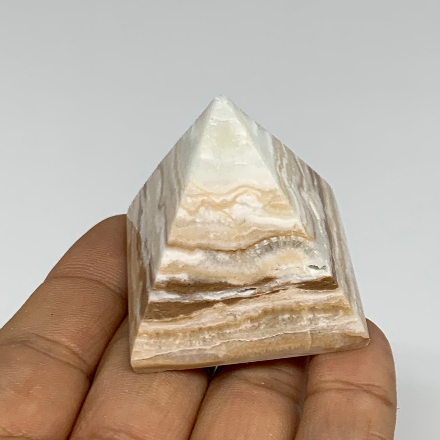71.9g, 1.6"x1.6"x1.5", Caribbean Calcite Pyramid Gemstone, Crystal, B31802