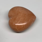 0.88 lbs, 3.2"x3.4"x1.6", Pink Peach Moonstone Heart Crystal Polished, B30997