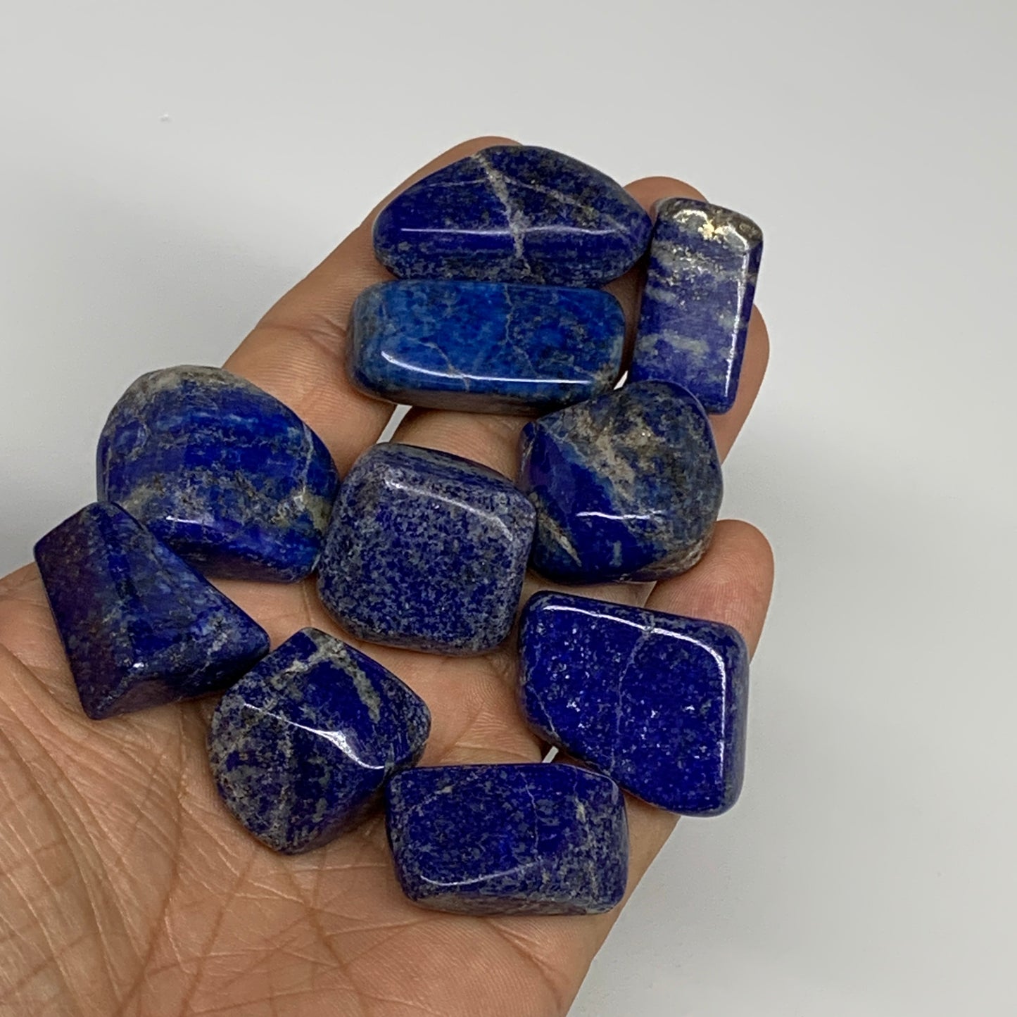 148.9g,0.8"-1.3", 10pcs, Natural Lapis Lazuli Tumbled Stone @Afghanistan, B30266