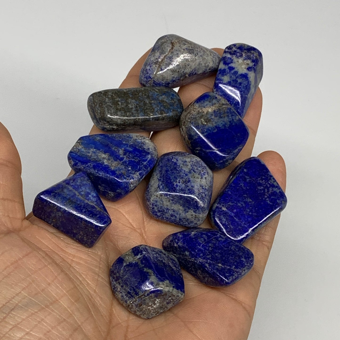 148.9g,0.8"-1.3", 10pcs, Natural Lapis Lazuli Tumbled Stone @Afghanistan, B30266