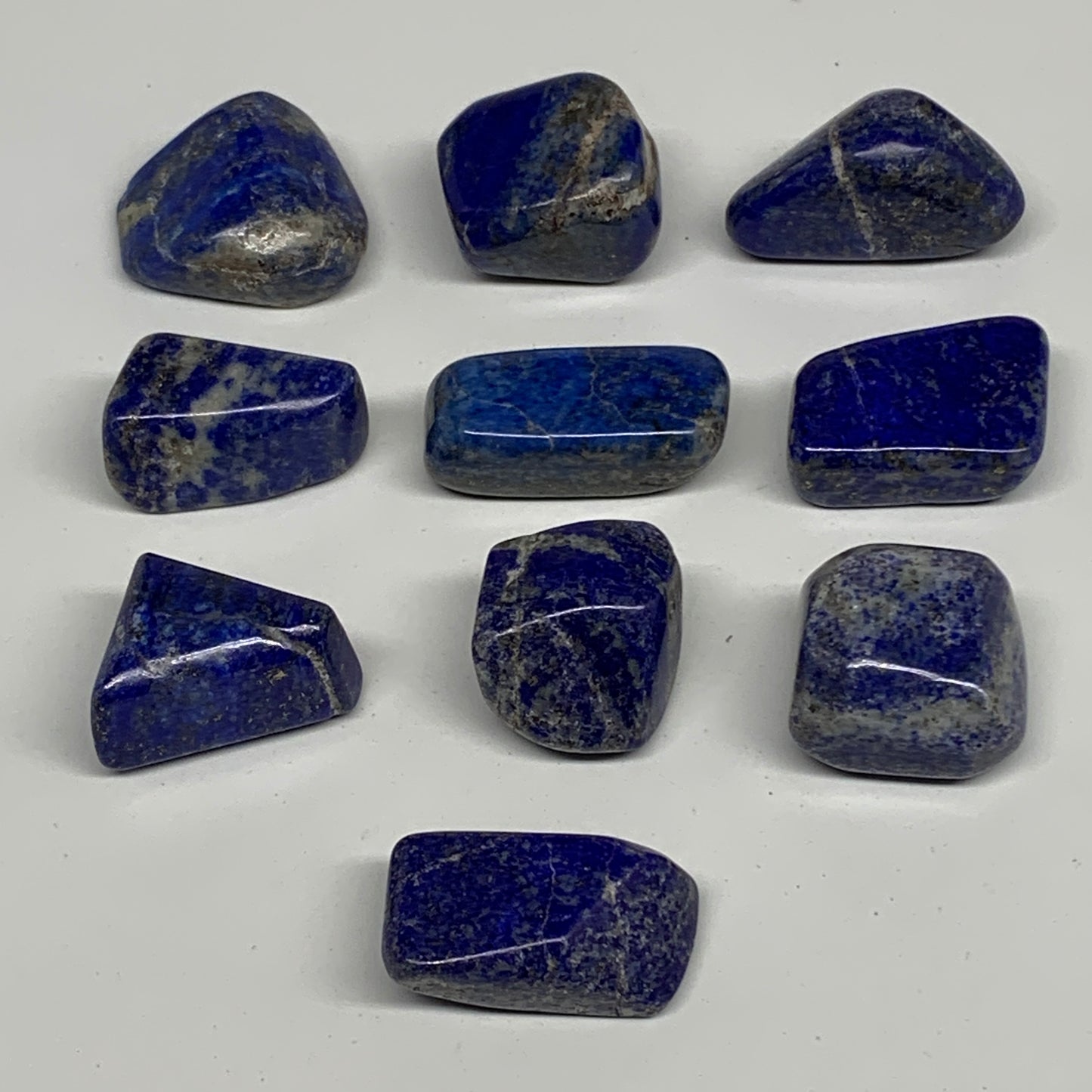 148.9g,0.8"-1.3", 10pcs, Natural Lapis Lazuli Tumbled Stone @Afghanistan, B30266