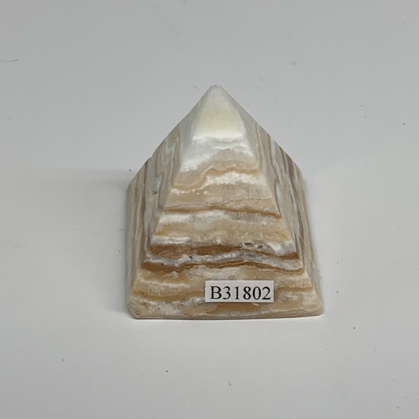 71.9g, 1.6"x1.6"x1.5", Caribbean Calcite Pyramid Gemstone, Crystal, B31802