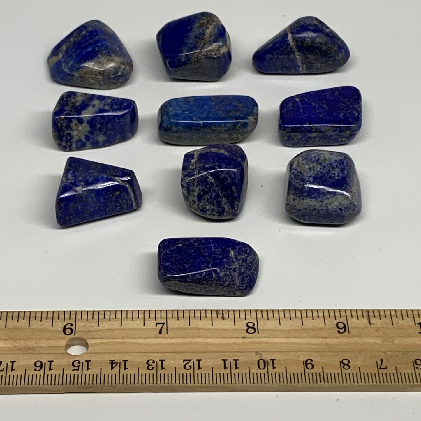 148.9g,0.8"-1.3", 10pcs, Natural Lapis Lazuli Tumbled Stone @Afghanistan, B30266