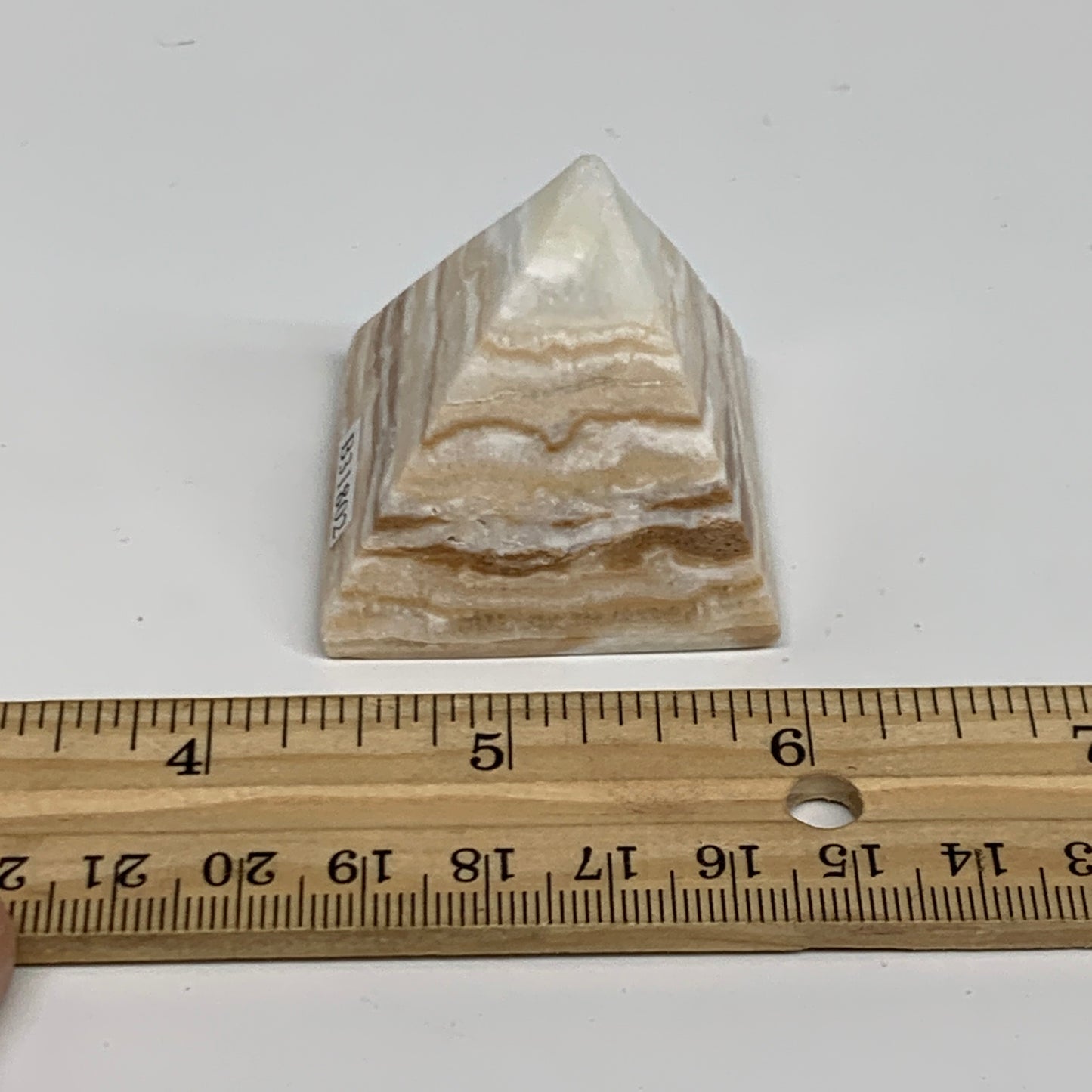 71.9g, 1.6"x1.6"x1.5", Caribbean Calcite Pyramid Gemstone, Crystal, B31802