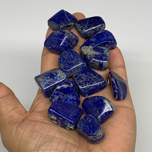 143.2g,0.9"-1.2", 13pcs, Natural Lapis Lazuli Tumbled Stone @Afghanistan, B30267