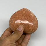 0.58 lbs, 2.9"x3.1"x1.3", Pink Peach Moonstone Heart Crystal Polished, B30998