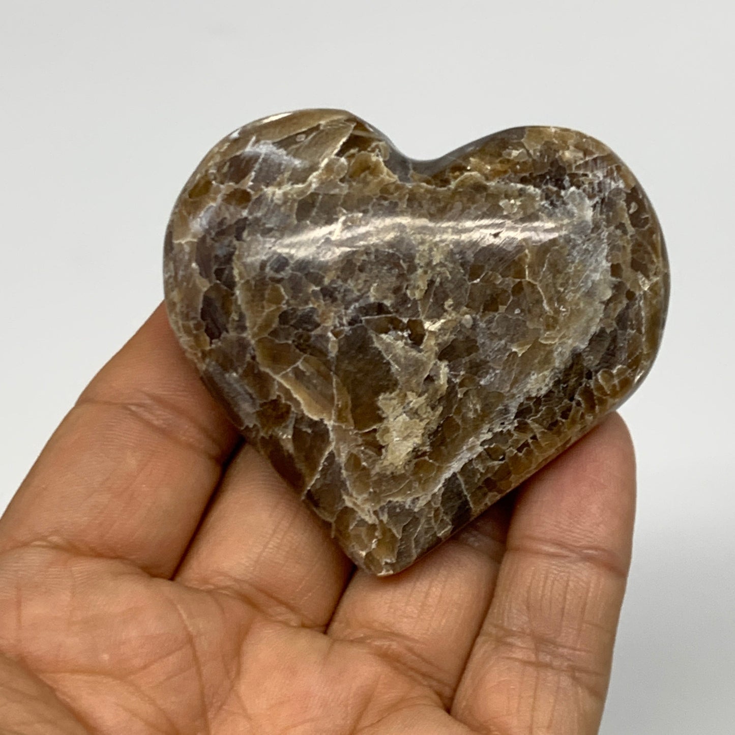 703g 1.5 lbs) ,9 pcs, 1.8"- 2.1", Gray Onxy Hearts from Morocco, B27248