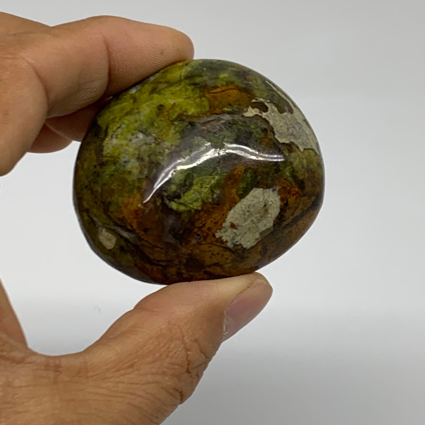 187.8g, 1.7"-2", 3pcs, Green Opal Crystal PalmStone Polished Reiki, B38325