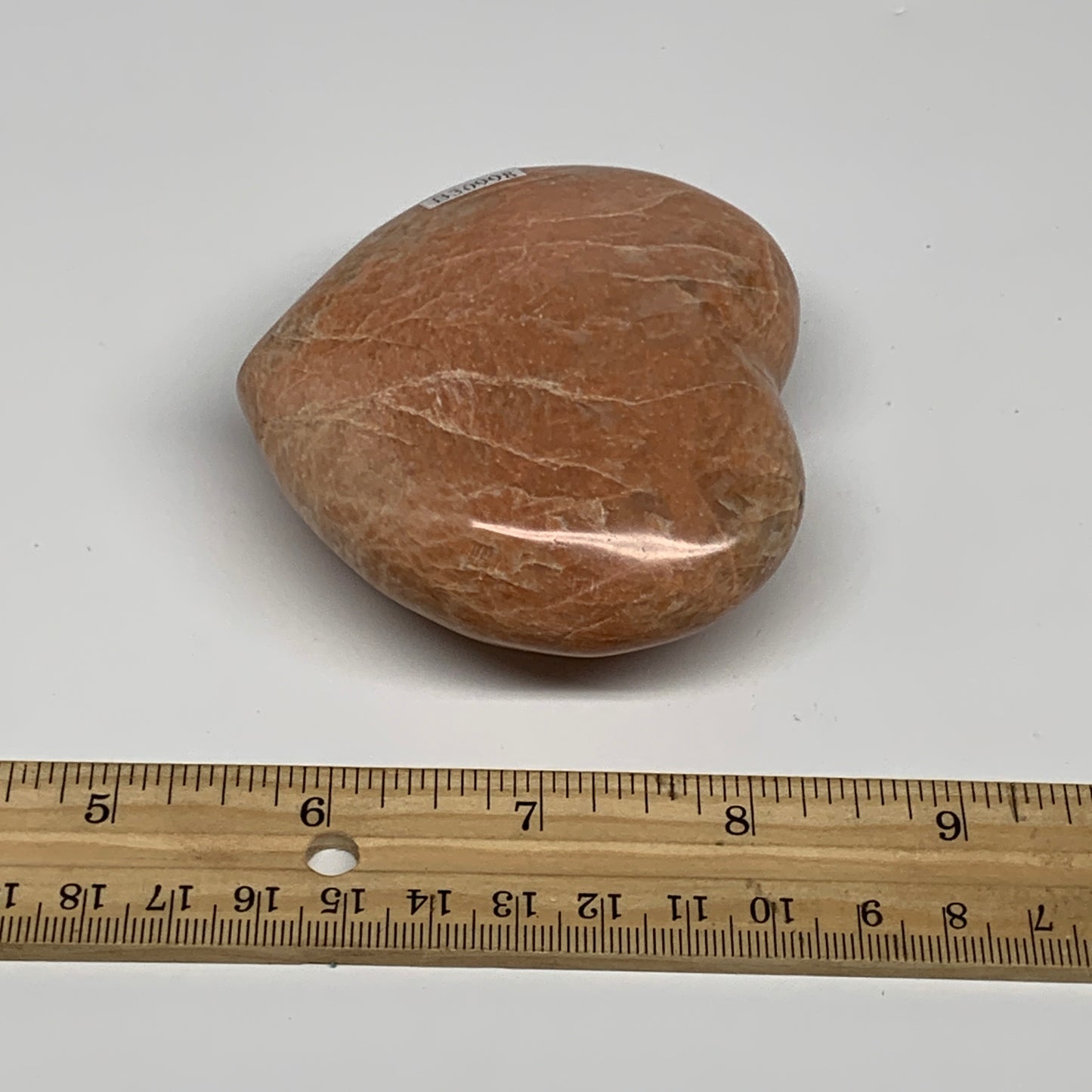0.58 lbs, 2.9"x3.1"x1.3", Pink Peach Moonstone Heart Crystal Polished, B30998