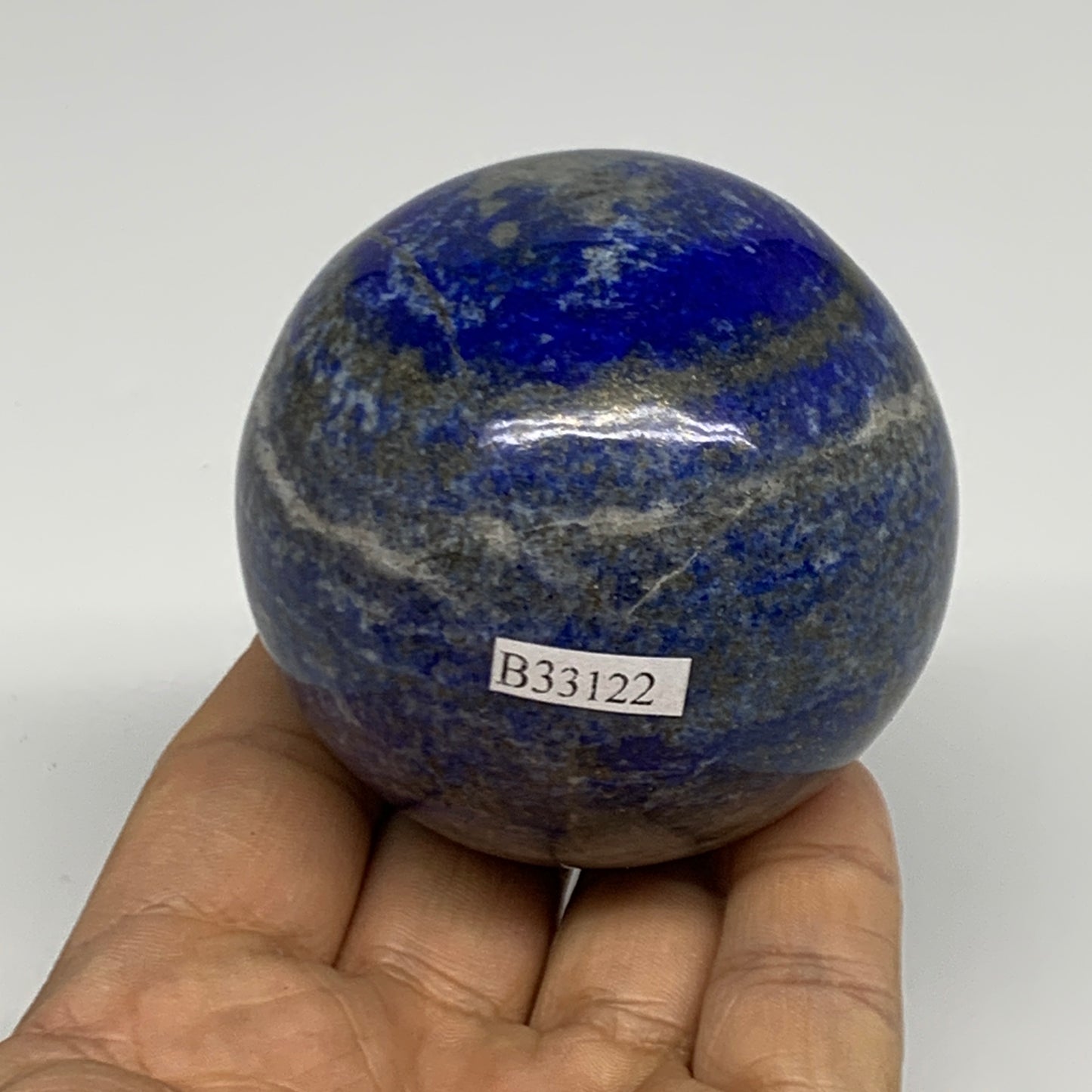 0.84 lbs,2.4"(61mm), Lapis Lazuli Sphere Ball Gemstone @Afghanistan, B33122