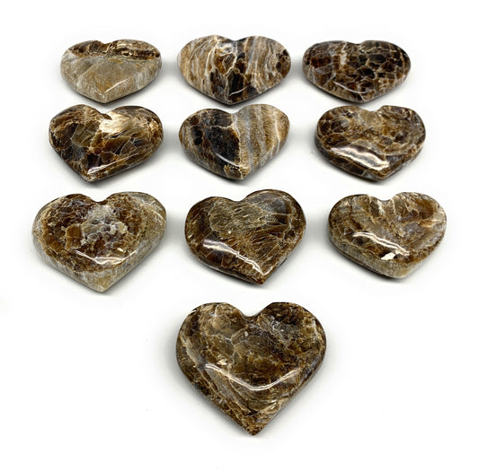 893g 1.5 lbs) ,10 pcs, 2"- 2.2", Gray Onxy Hearts from Morocco, B27249