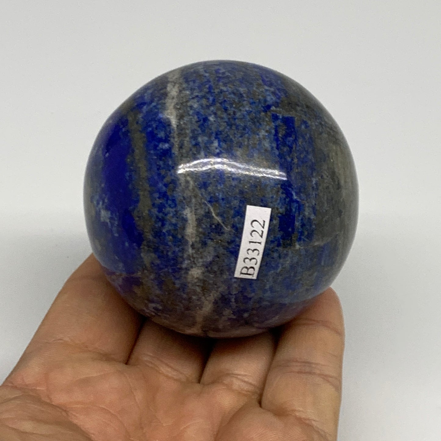 0.84 lbs,2.4"(61mm), Lapis Lazuli Sphere Ball Gemstone @Afghanistan, B33122