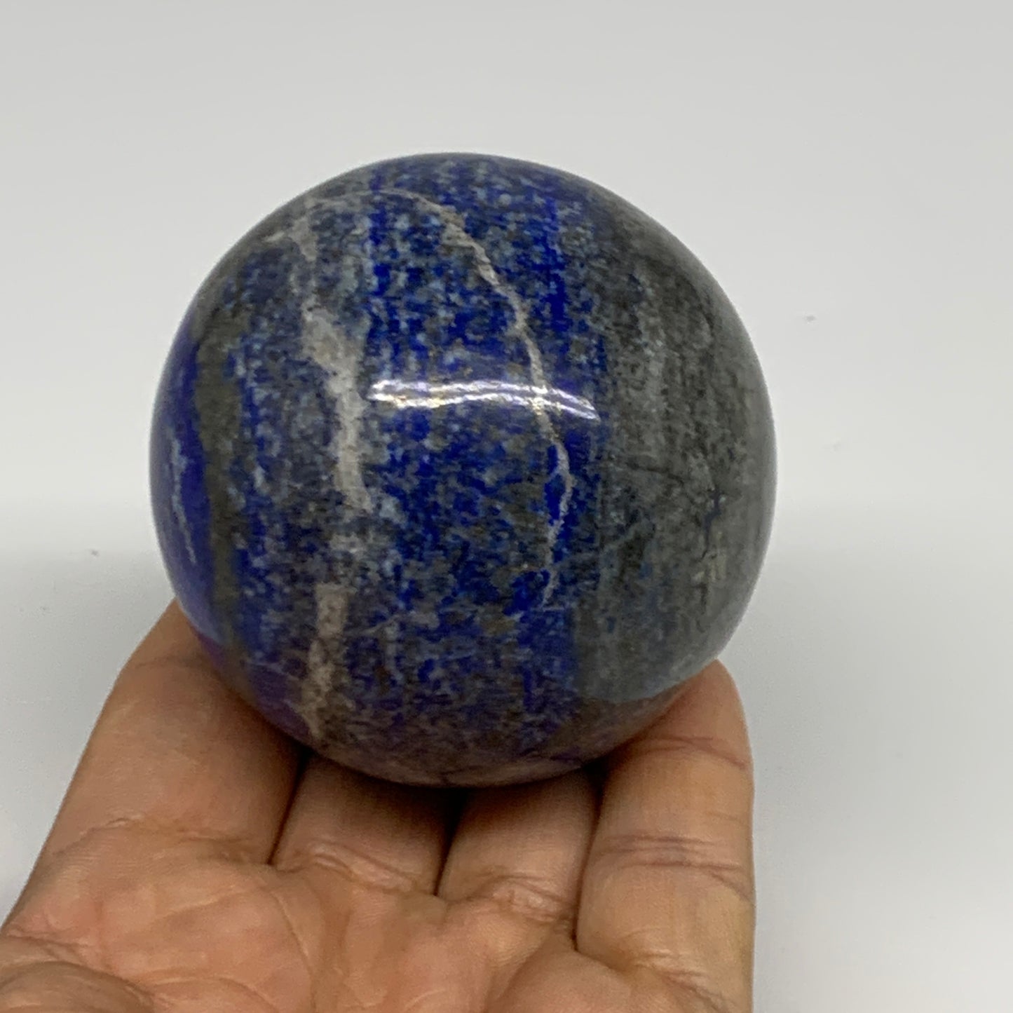 0.84 lbs,2.4"(61mm), Lapis Lazuli Sphere Ball Gemstone @Afghanistan, B33122