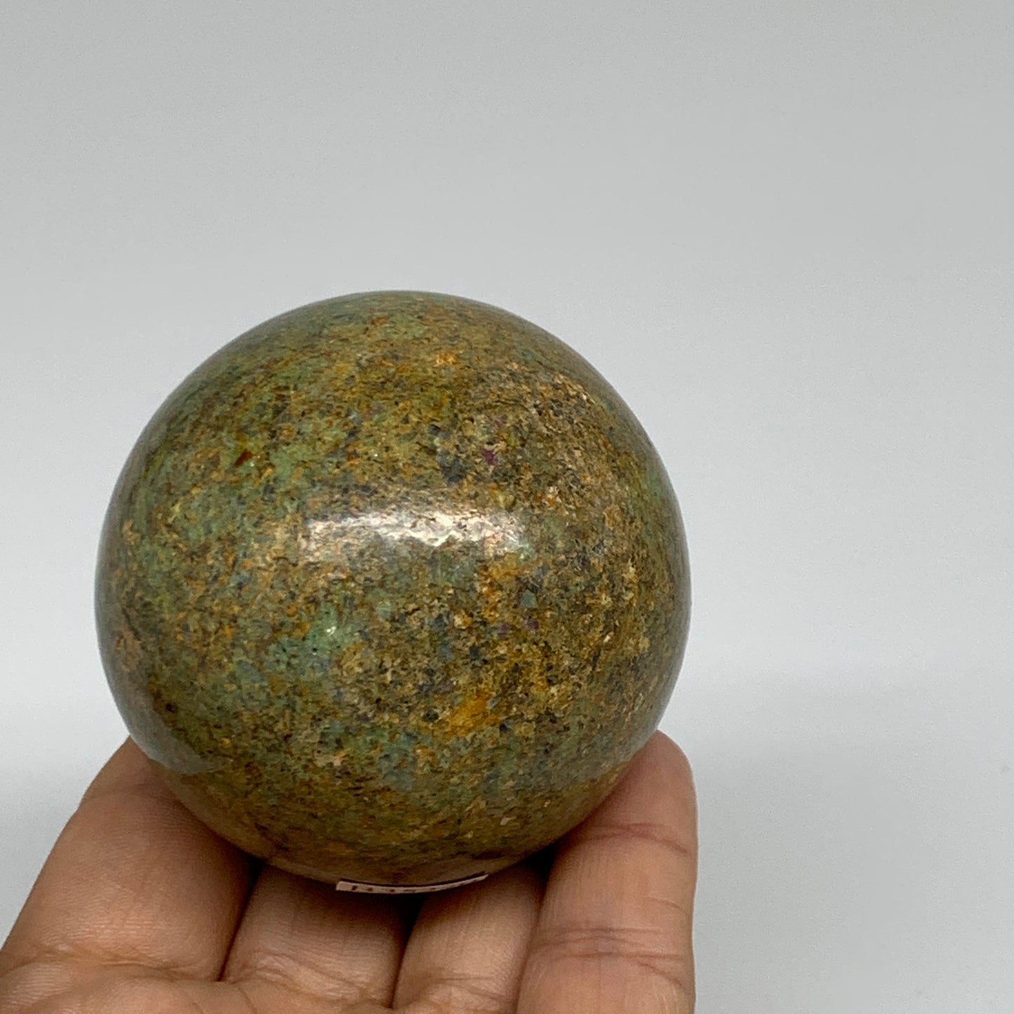 0.72 lbs, 2.3"(58mm), Zoisite with Ruby Sphere Sphere Ball Crystal, B25220
