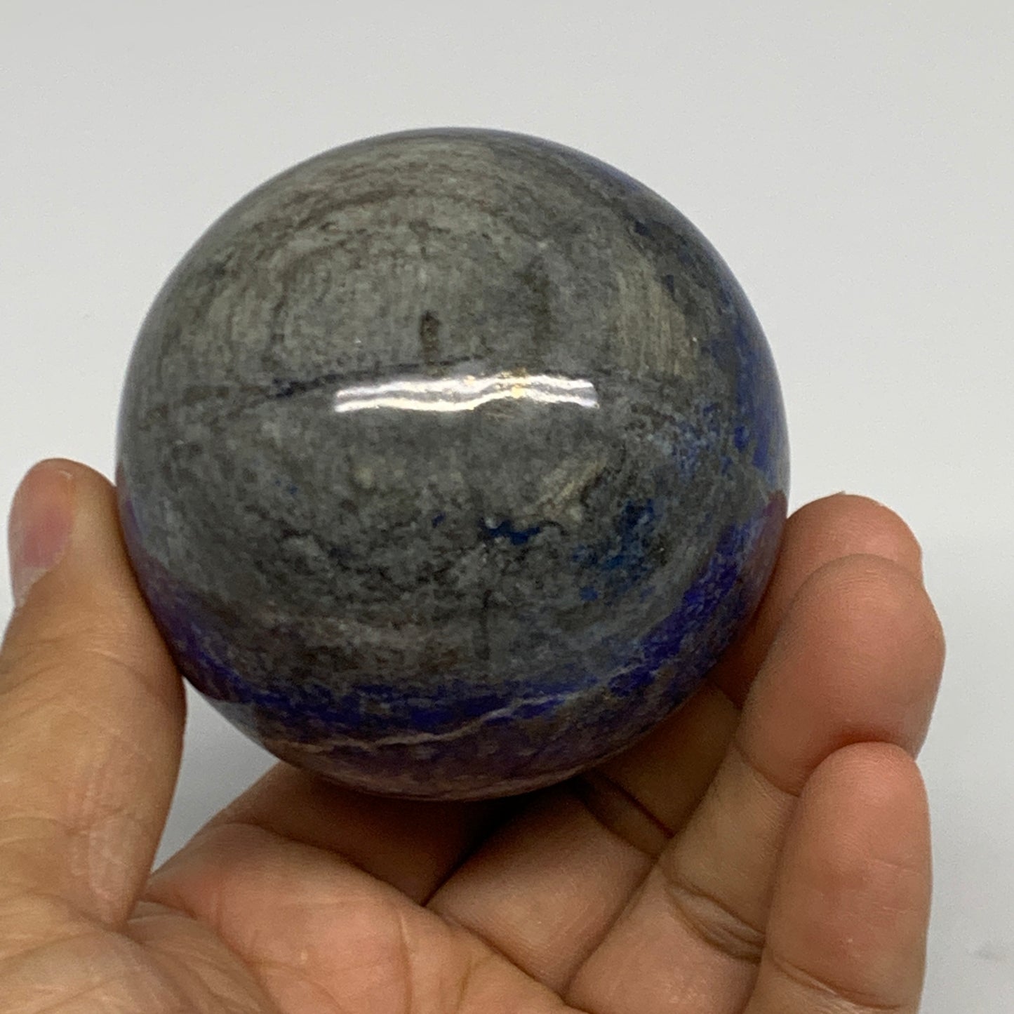 0.84 lbs,2.4"(61mm), Lapis Lazuli Sphere Ball Gemstone @Afghanistan, B33122