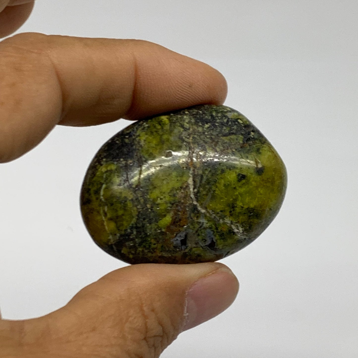 187.8g, 1.7"-2", 3pcs, Green Opal Crystal PalmStone Polished Reiki, B38325