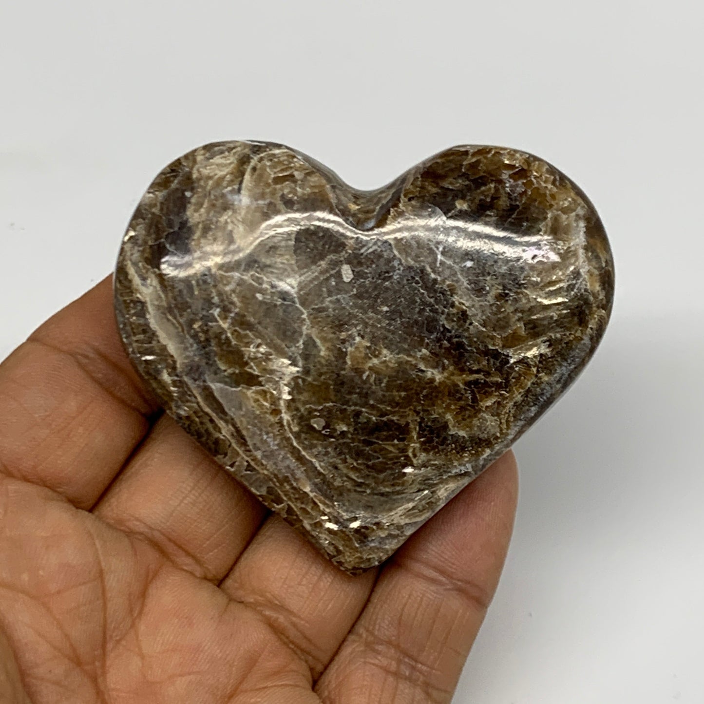 893g 1.5 lbs) ,10 pcs, 2"- 2.2", Gray Onxy Hearts from Morocco, B27249
