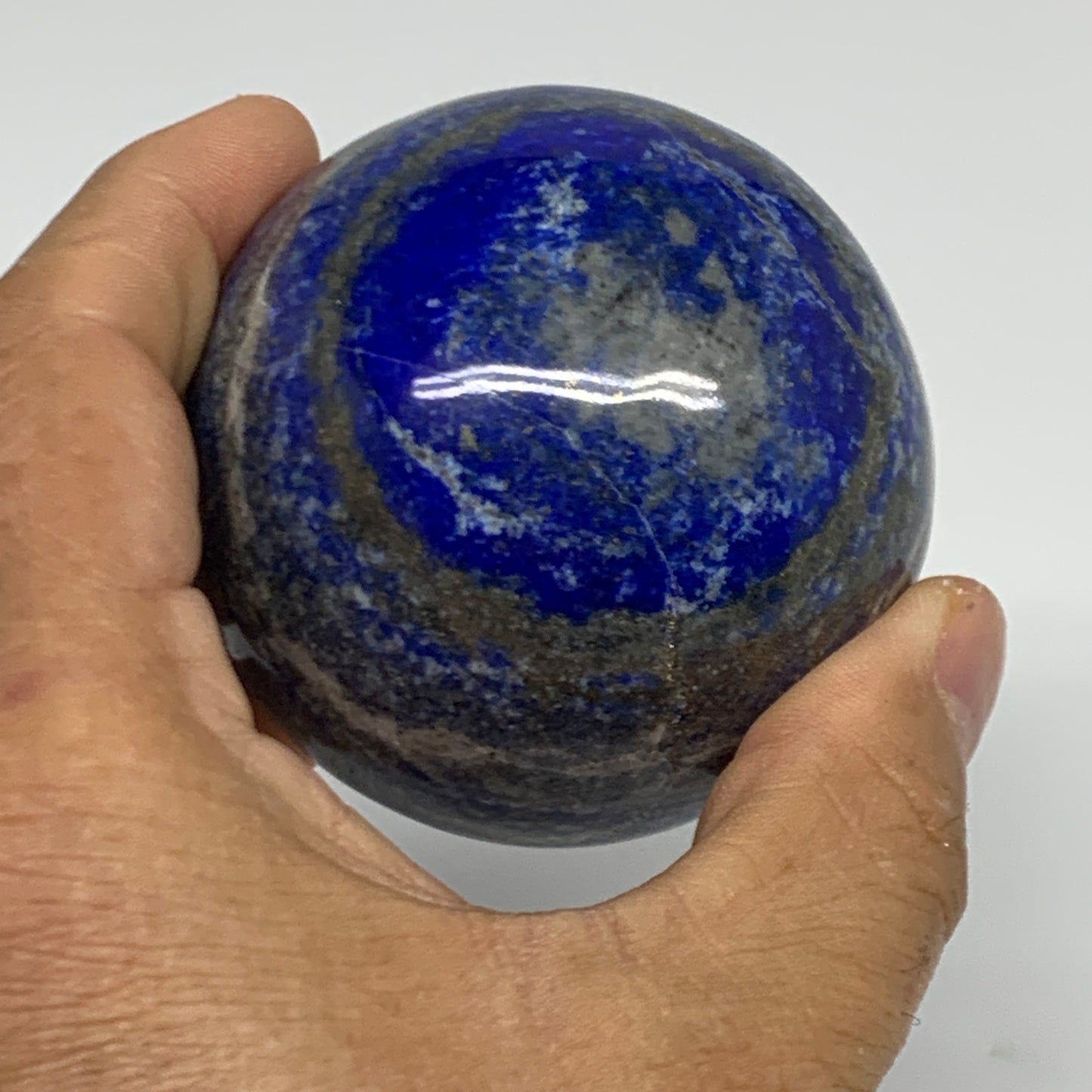 0.84 lbs,2.4"(61mm), Lapis Lazuli Sphere Ball Gemstone @Afghanistan, B33122