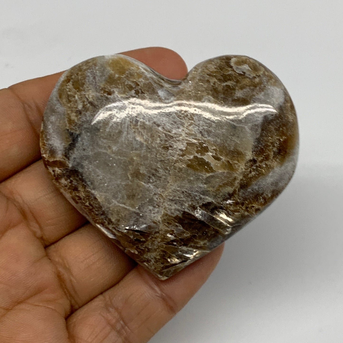 893g 1.5 lbs) ,10 pcs, 2"- 2.2", Gray Onxy Hearts from Morocco, B27249