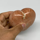 0.67 lbs, 2.9"x3.2"x1.5", Pink Peach Moonstone Heart Crystal Polished, B30999