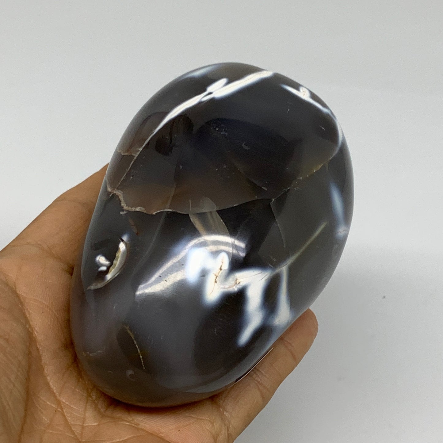 1.16 lbs, 3.7"x2.6"x2.3" Orca Agate Freeform Reiki Energy Crystal Reiki, B37470