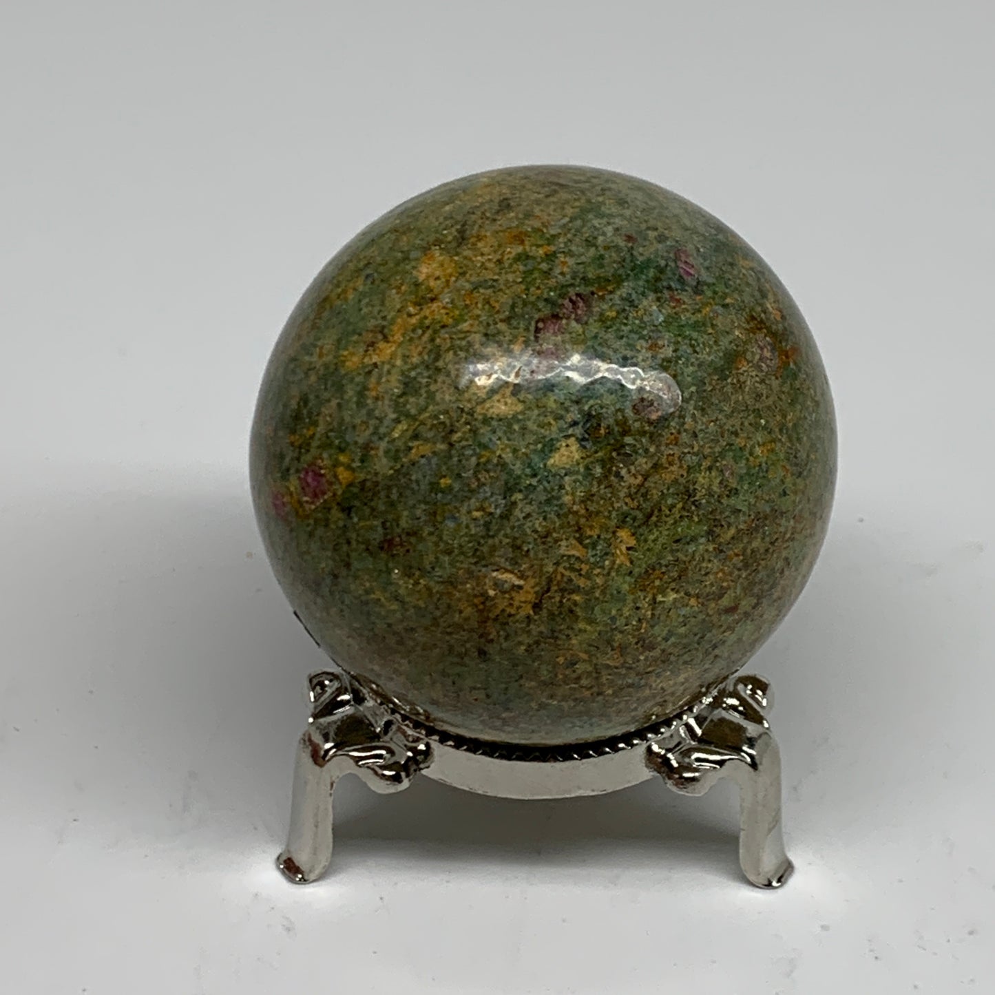0.72 lbs, 2.3"(58mm), Zoisite with Ruby Sphere Sphere Ball Crystal, B25220