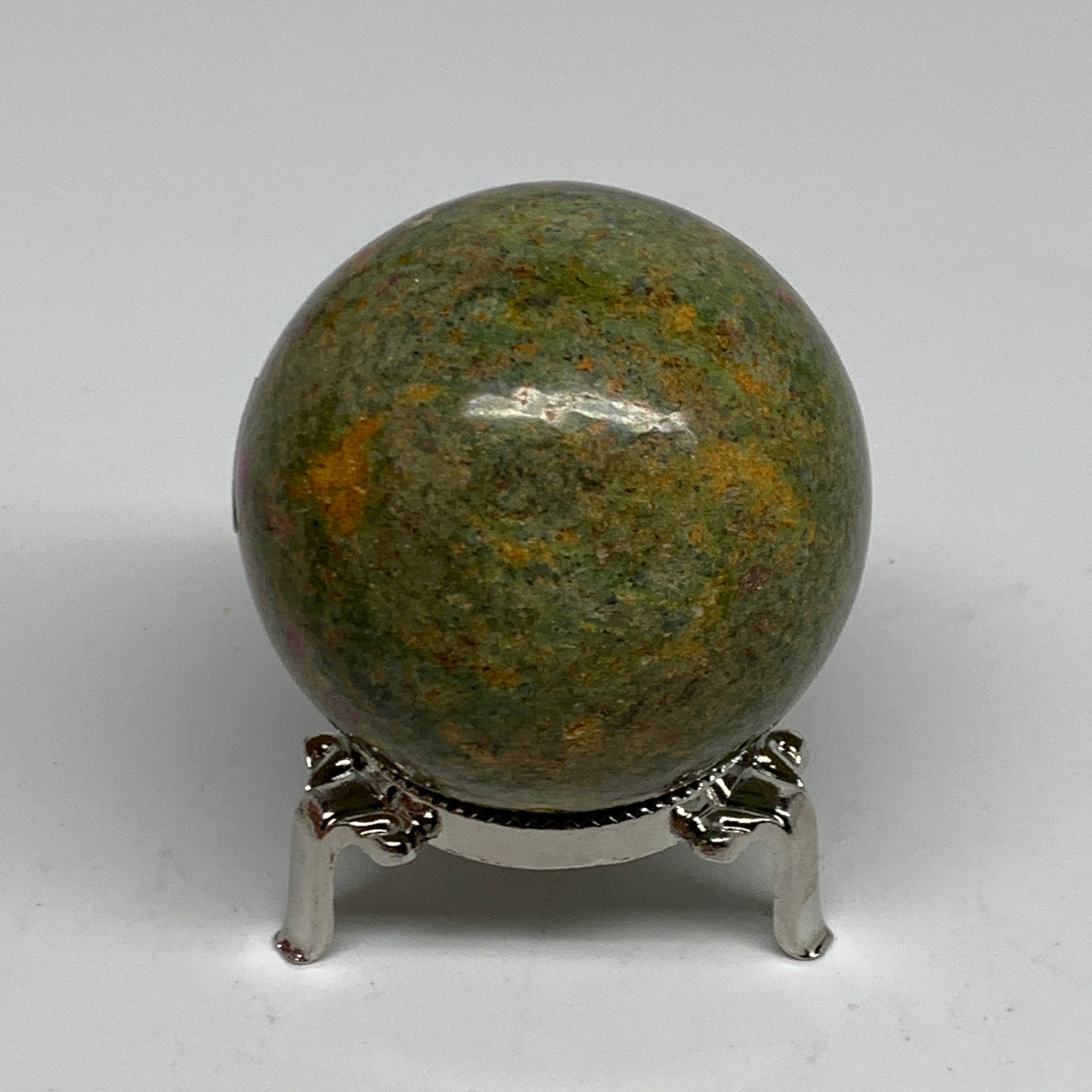 0.72 lbs, 2.3"(58mm), Zoisite with Ruby Sphere Sphere Ball Crystal, B25220