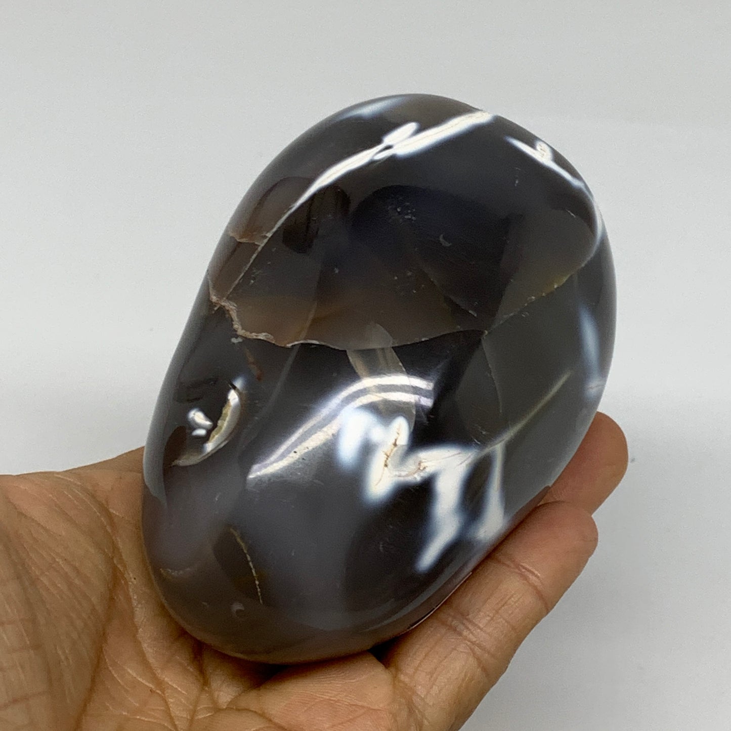 1.16 lbs, 3.7"x2.6"x2.3" Orca Agate Freeform Reiki Energy Crystal Reiki, B37470