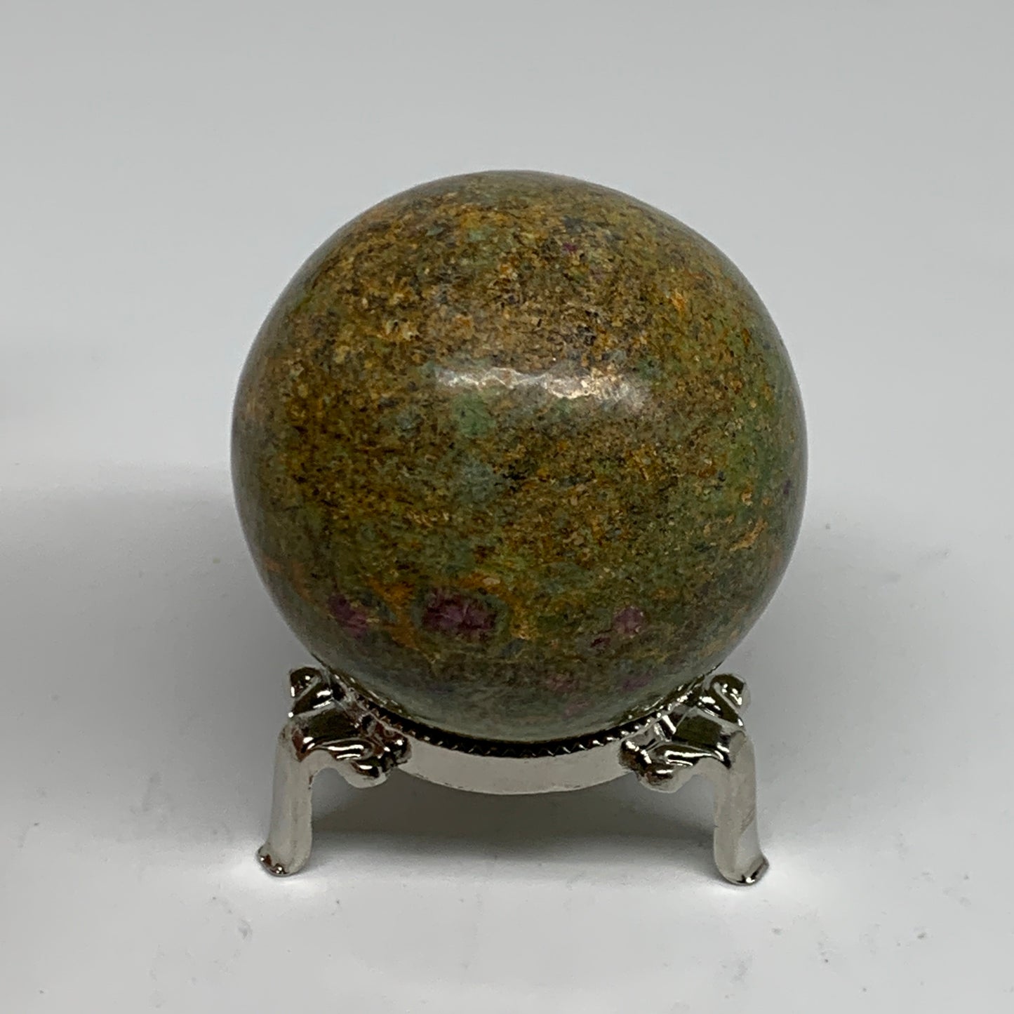 0.72 lbs, 2.3"(58mm), Zoisite with Ruby Sphere Sphere Ball Crystal, B25220