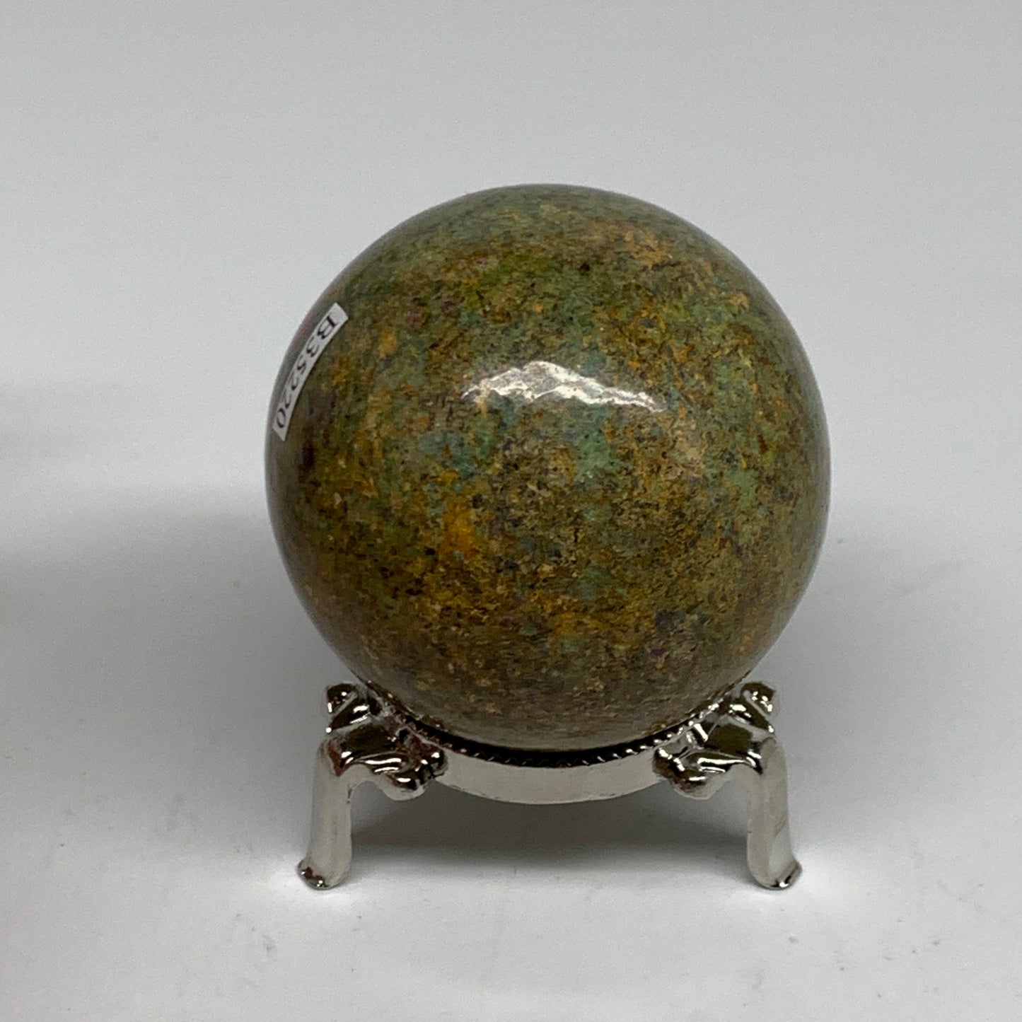 0.72 lbs, 2.3"(58mm), Zoisite with Ruby Sphere Sphere Ball Crystal, B25220
