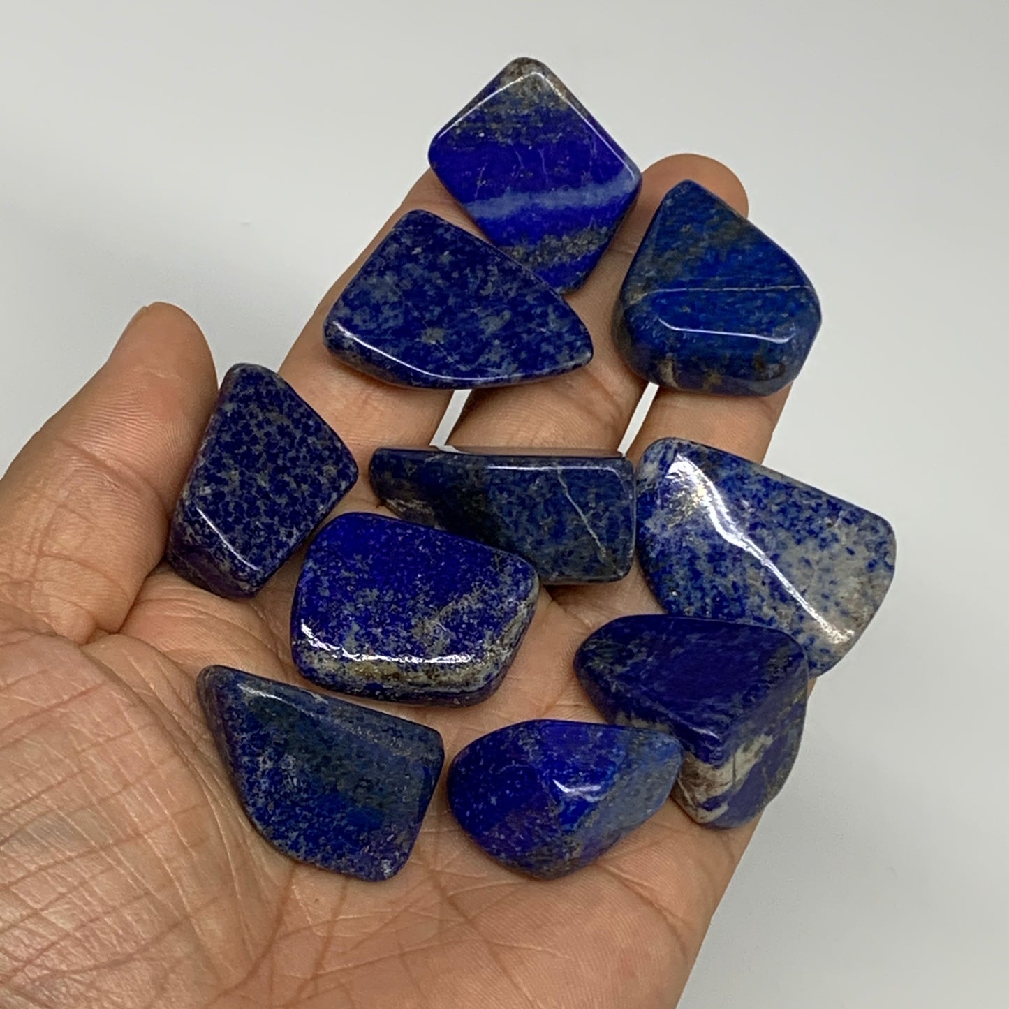 122g,0.8"-1.3", 10pcs, Natural Lapis Lazuli Tumbled Stone @Afghanistan, B30269